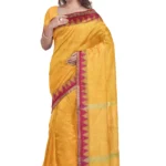 Chettinad Cotton Putta Saree With Blouse(Yellow)Colour