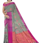 Malmal Cotton Saree With Running Blouse (Mariner Blue Colour)