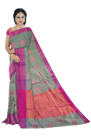 Malmal Cotton Saree With Running Blouse (Mariner Blue Colour)