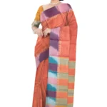Chettinad Cotton Plain Saree With Running Blouse (Orange Colour)