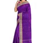 Chettinad Cotton Putta Saree Without Blouse ( Purple Colour)