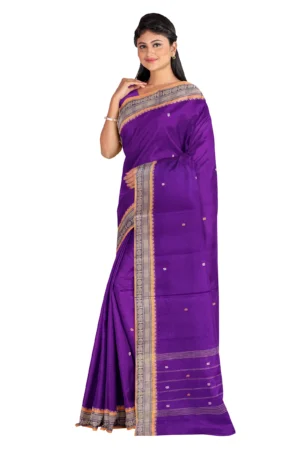 Chettinad Cotton Putta Saree Without Blouse ( Purple Colour)