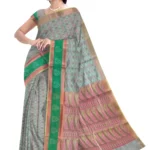 Malmal Cotton Saree with Running Blouse (Green Color)