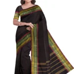 Chettinad Cotton Saree Wihtout Blouse(Brown Colour)