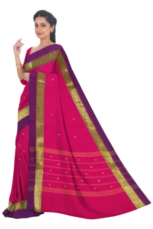 Chettinad Cotton Putta Saree Without Blouse(Red Colour)