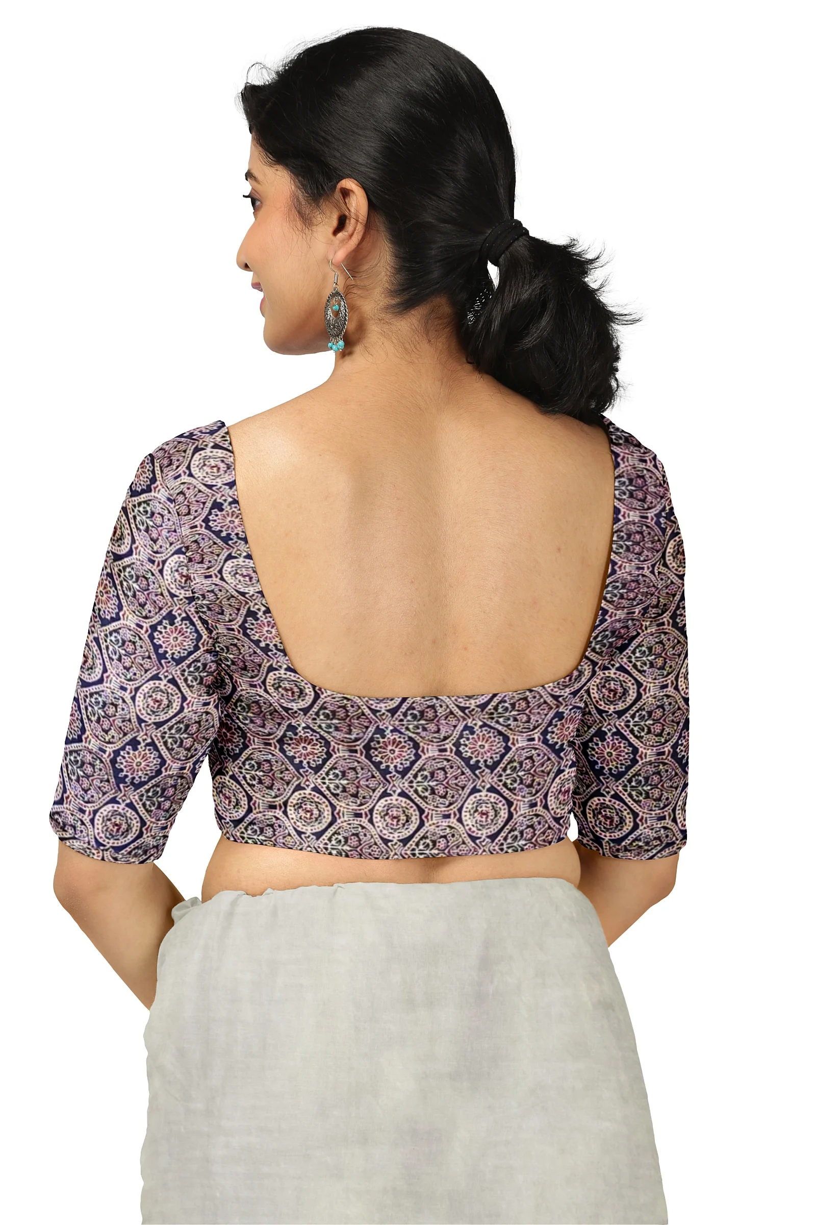 Kerala Tissue Cotton Kasavu Ajrak Saree With seprate Blouse