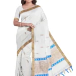 Kerala Cotton Kasavu Jacquard Saree With Running Blouse