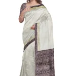 Kerala Tissue Cotton Kasavu Ajrak Saree With seprate Blouse