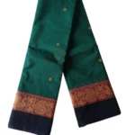 Chettinad Cotton Putta Saree Without Blouse (Green Colour)