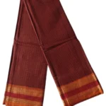 Chettinad Cotton Checked Saree Without Blouse ( Brown Colour)
