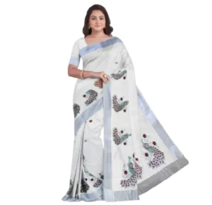 Kerala cotton Embroidery Sarees