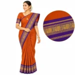 Chettinad Cotton Plain Saree Without Blouse (Maroon Colour)