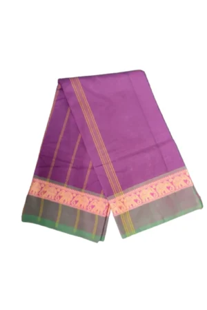 Madisar Cotton Saree Without Blouse (Purple Colour)