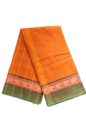 Madisar Cotton Saree Without Blouse (Maroon Colour)