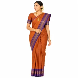 Chettinad Cotton Plain Saree Without Blouse (Maroon Colour)