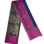 Negamam Cotton Saree With Running Blouse Navy Blue Colour