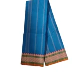 Chettinad Cotton Plain Saree Without Blouse Sky Blue Colour