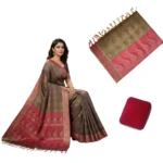 Negamam Cotton Saree With Running Blouse Light Green Colour