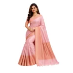 Negamam Cotton Saree With Running Blouse Rose Colour