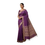 Negamam Cotton Saree With Running Blouse Purple Colour