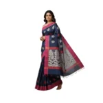 Negamam Cotton Saree With Running Blouse Blue Colour