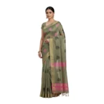 Negamam Cotton Saree With Running Blouse Light Green Colour