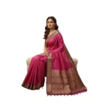 Negamam Cotton Saree With Running Blouse Rose Colour