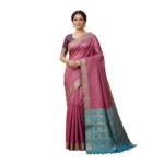 Negamam Cotton Saree Combination Blue and Meganta Colour