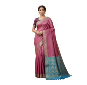 Negamam Cotton Saree Combination Blue and Meganta Colour